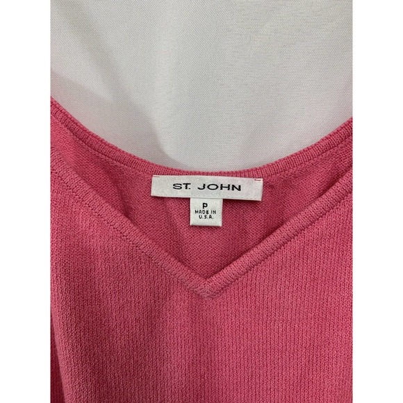 St. John Santana Knit Raspberry Spaghetti Strap Wool Blend Tank Top Size Petite - Picture 4 of 8
